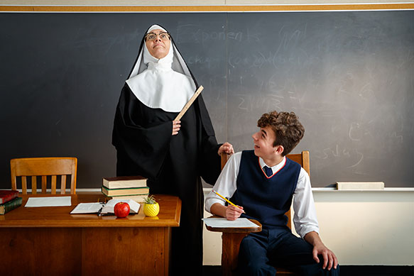 Tavern Nun with schoolboy